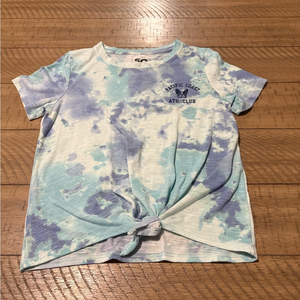 SO Kids Blue and White Tie-Dye Tee